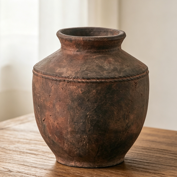 13 6" Tall Zen Terra Cotta Rustic Vase